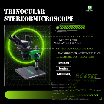 BG Trinocular Stereo Microscope 6.5X-65X